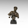 Busts Brass Statue Saxophonist Decoration Bronze Sculpture Tpy-014